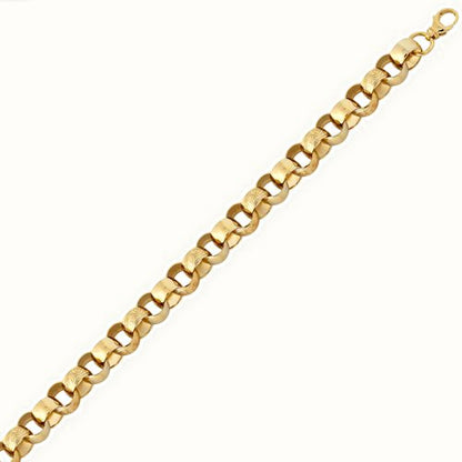 9ct Yellow Gold Cast Patterned Plain Belcher Bracelet