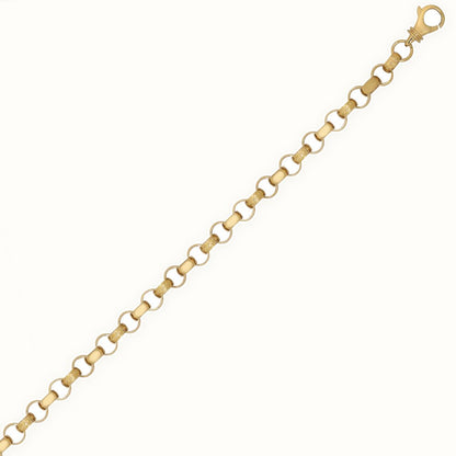 9ct Yellow Gold Cast Patterned Plain Belcher Bracelet