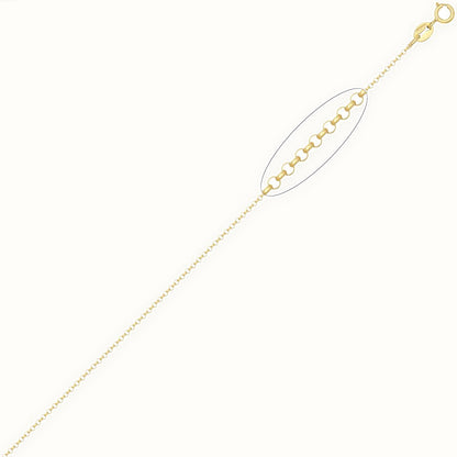 9ct Yellow Gold Round Belcher Gauge Pendant Chain