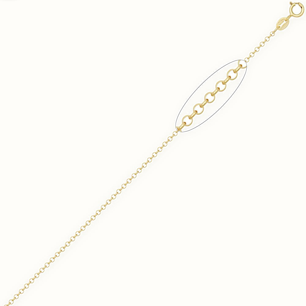 9ct Yellow Gold Round Belcher Gauge Pendant Chain
