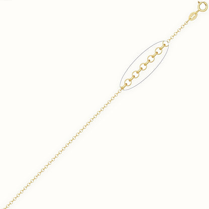 9ct Yellow Gold Round Belcher Gauge Pendant Chain