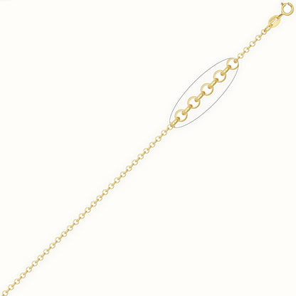 9ct Yellow Gold Round Belcher Gauge Pendant Chain
