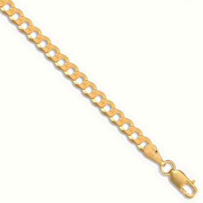9ct Yellow Gold Flat Curb Gauge Bracelet