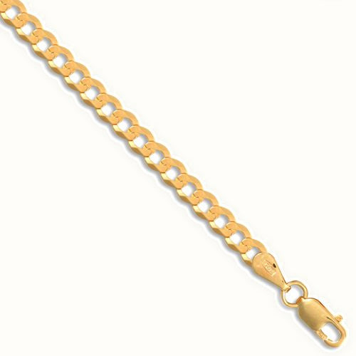 9ct Yellow Gold Flat Curb Gauge Bracelet