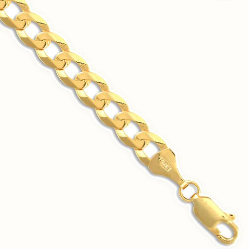 9ct Yellow Gold Flat Curb Gauge Bracelet