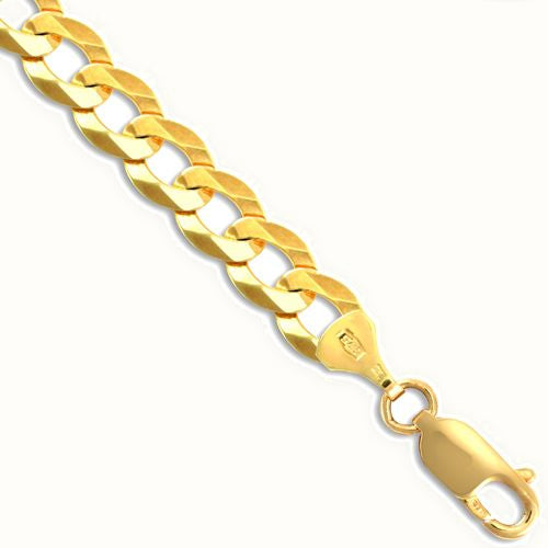 9ct Yellow Gold Flat Curb Gauge Bracelet