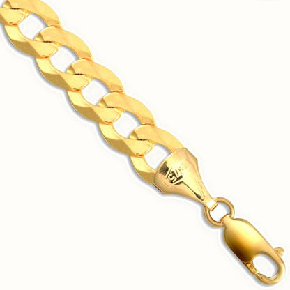 9ct Yellow Gold Flat Curb Gauge Bracelet