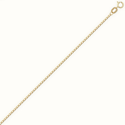 9ct Yellow Gold Flat Curb Gauge Pendant Chain