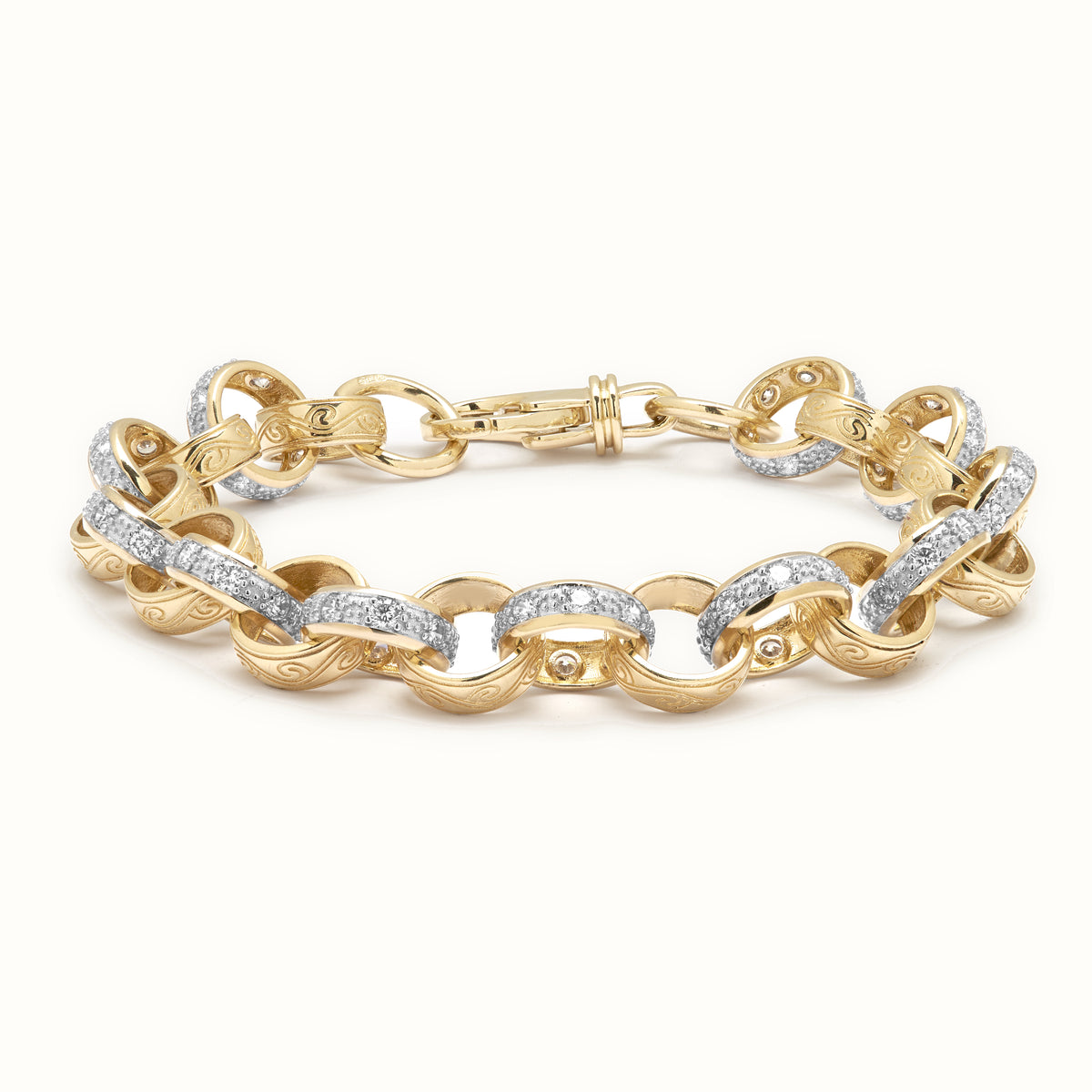 9ct Yellow Gold CZ set and Belcher Gauge