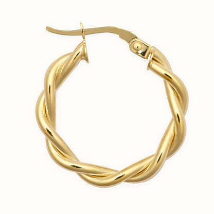9ct Yellow Double Tubed Polished hoop Earrings