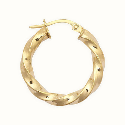 9ct Yellow Polished Slight Twist Hoop Earrings