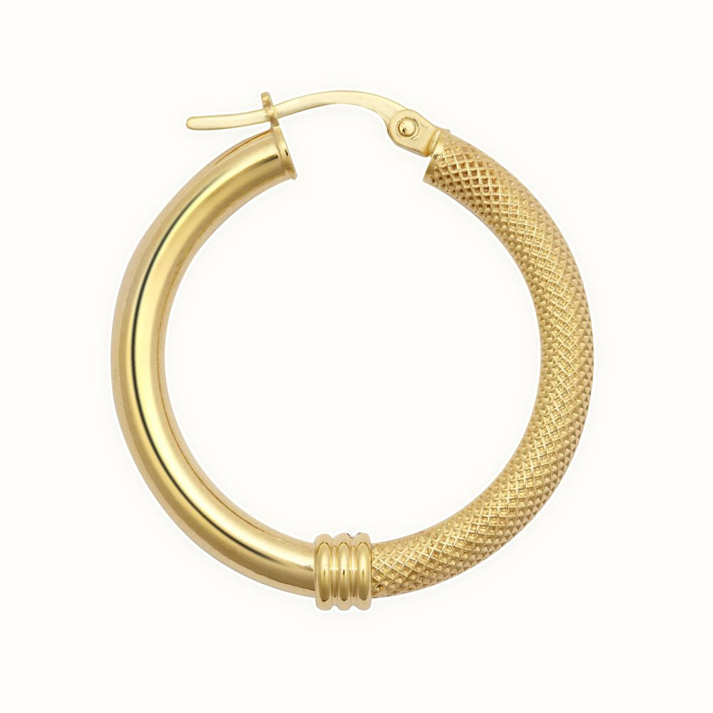 9ct Yellow Polished Mesh Hoop Earrings