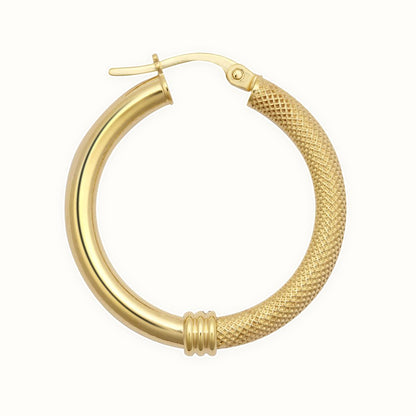 9ct Yellow Polished Mesh Hoop Earrings