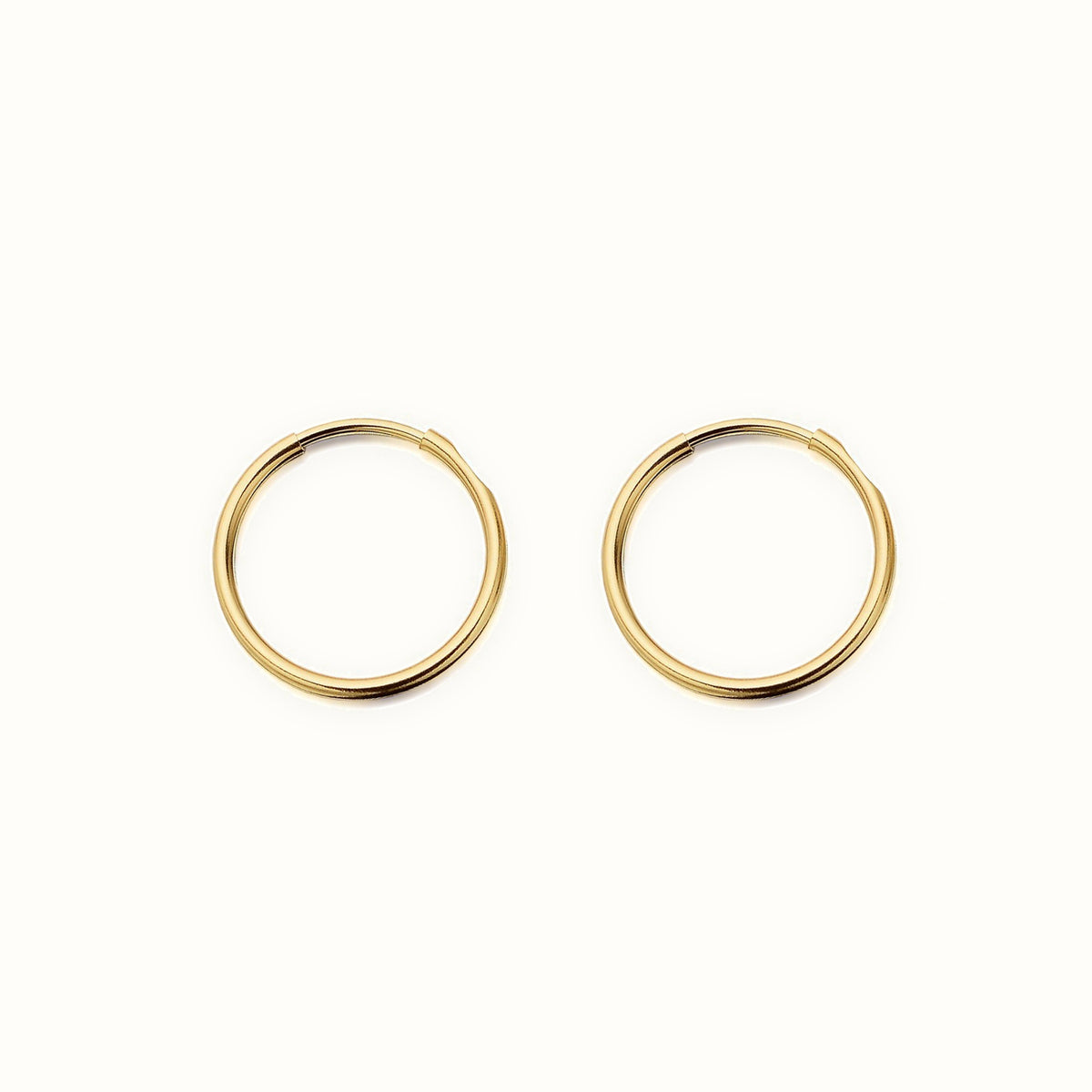 9ct yellow gold plain polished Hoop Earrings