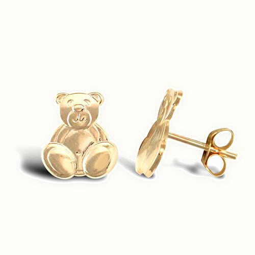 9ct Yellow Teddy Bear Stud Earrings