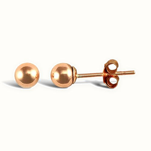 9ct rose gold polished ball stud earrings
