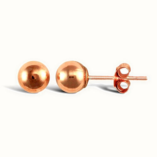 9ct rose gold polished ball stud earrings