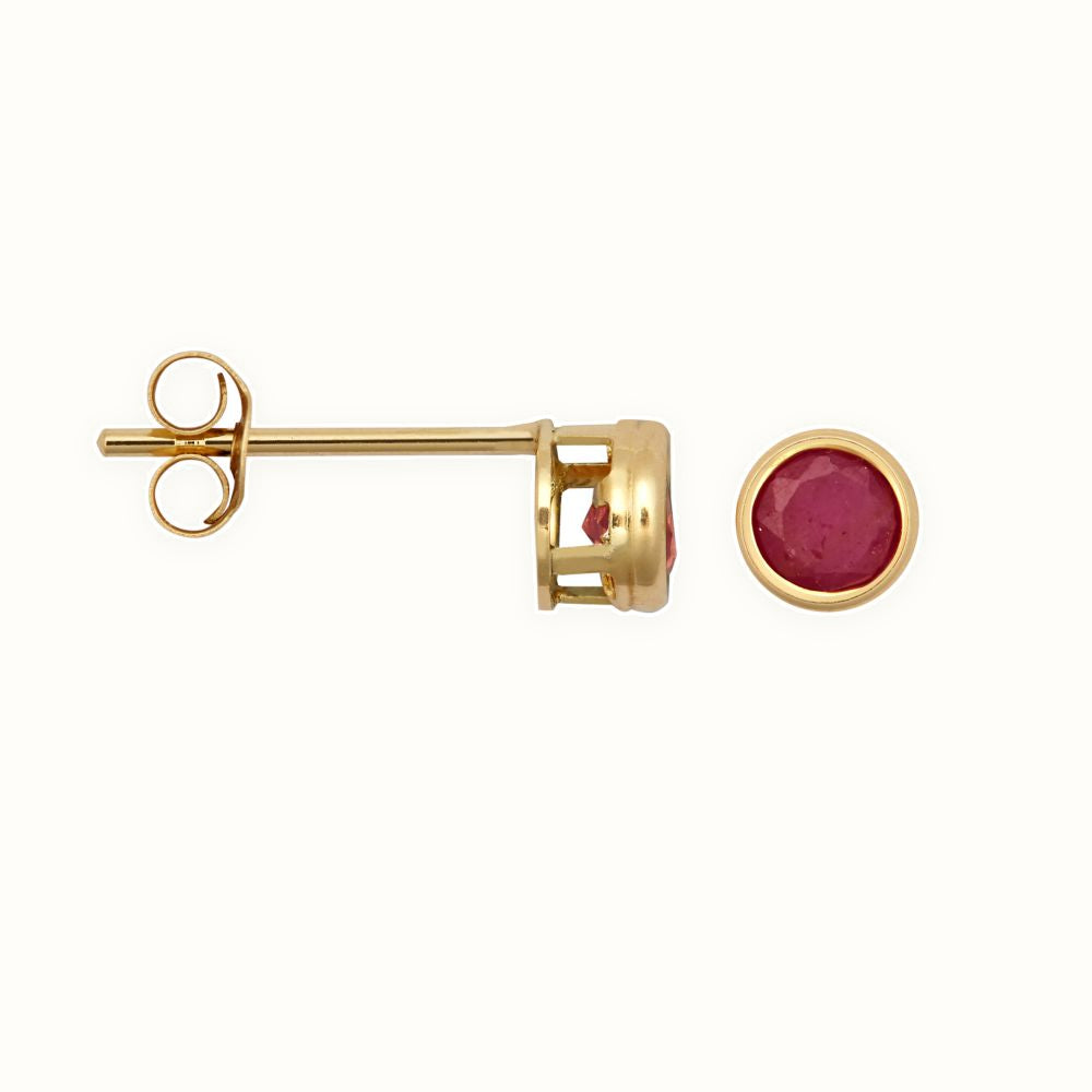 9ct Yellow Rub-over Set Stud Earrings
