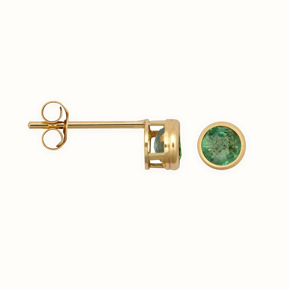 9ct Yellow Rub-over Set Stud Earrings