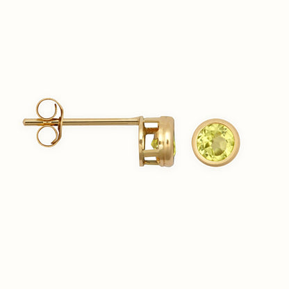 9ct Yellow Rub-over Set Stud Earrings