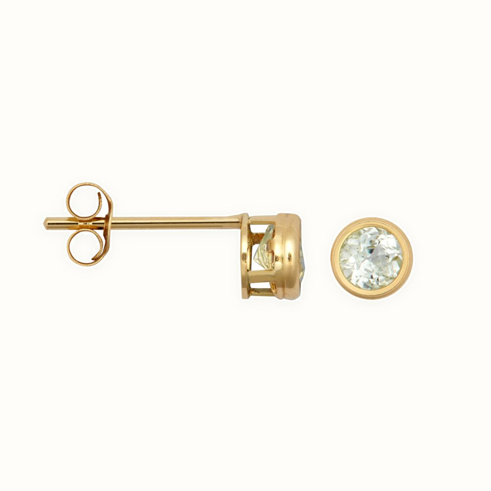 9ct Yellow Rub-over Set Stud Earrings