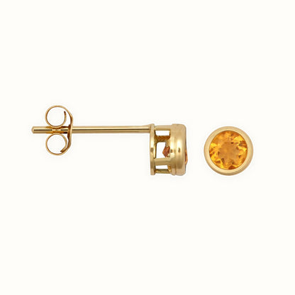 9ct Yellow Rub-over Set Stud Earrings
