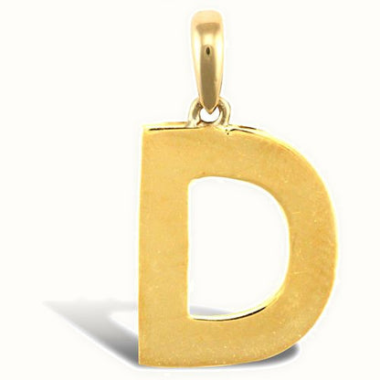9ct Yellow Gold Plain Initial Pendant