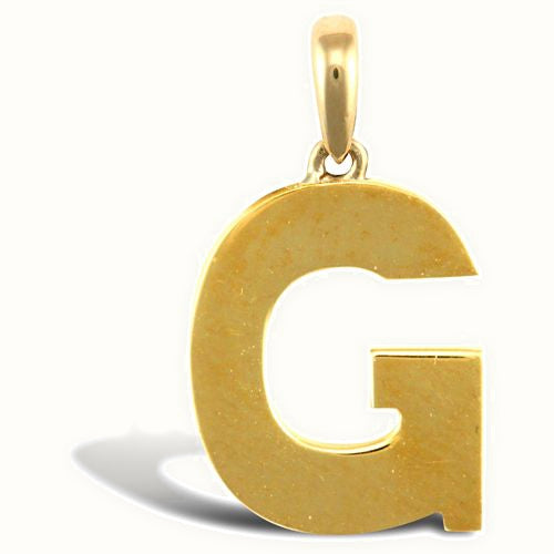 9ct Yellow Gold Plain Initial Pendant
