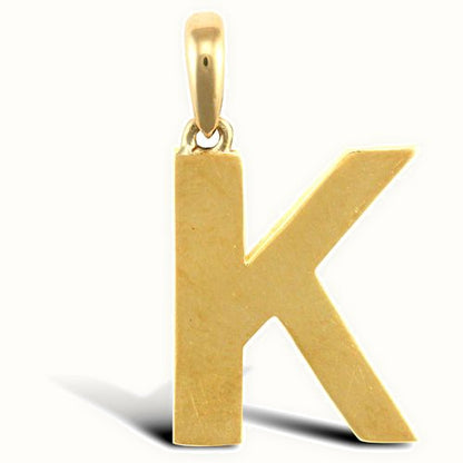 9ct Yellow Gold Plain Initial Pendant