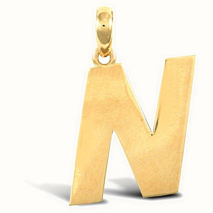 9ct Yellow Gold Plain Initial Pendant