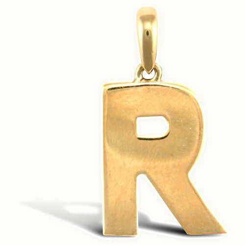 9ct Yellow Gold Plain Initial Pendant