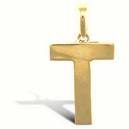 9ct Yellow Gold Plain Initial Pendant