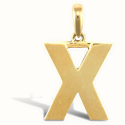 9ct Yellow Gold Plain Initial Pendant
