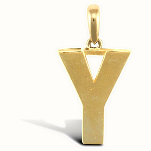 9ct Yellow Gold Plain Initial Pendant