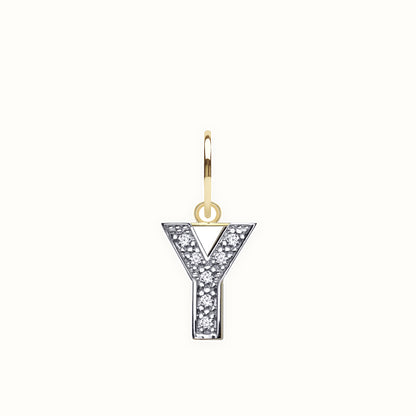 9ct Yellow Gold Cubic Zirconia Initial Pendant