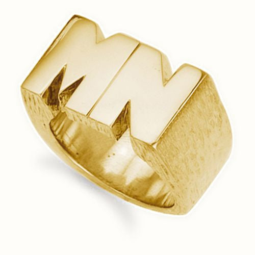 9ct Yellow Gold Initial Blank Ring