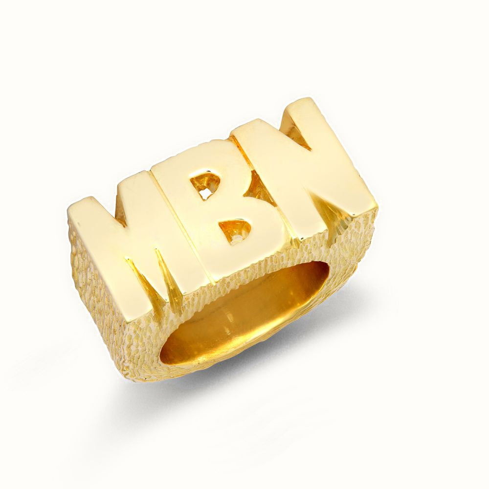 9ct Yellow Gold Initial Blank Ring