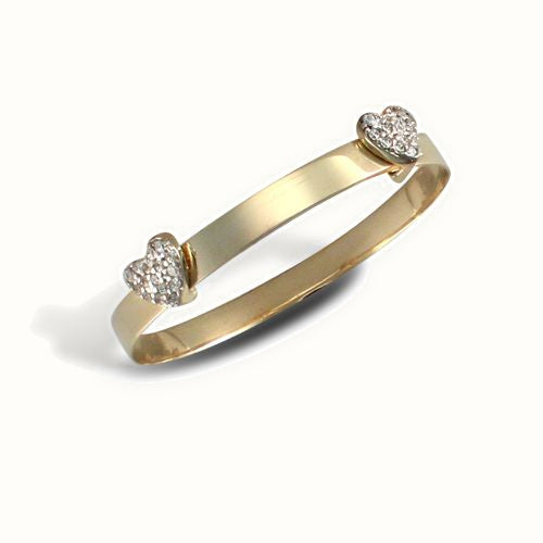 9ct Yellow Gold Childrens / baby Cubic Zirconia Bangle