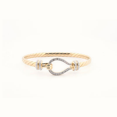9ct Yellow CZ set child hook Bangle