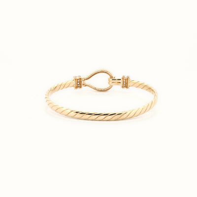 9ct Yellow CZ set child hook Bangle