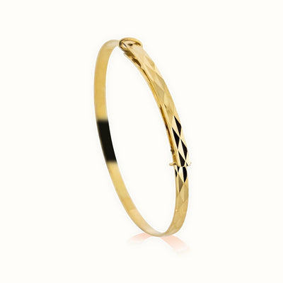 9ct Yellow Gold Childs Mosaic Expandable Bangle