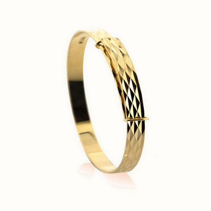 9ct Yellow Gold Childs Mosaic Expandable Bangle