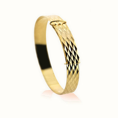 9ct Yellow Gold Childs Mosaic Expandable Bangle