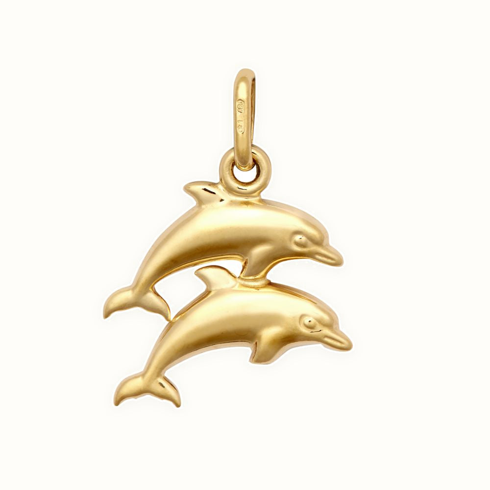 9ct Yellow Double Dolphin Charm