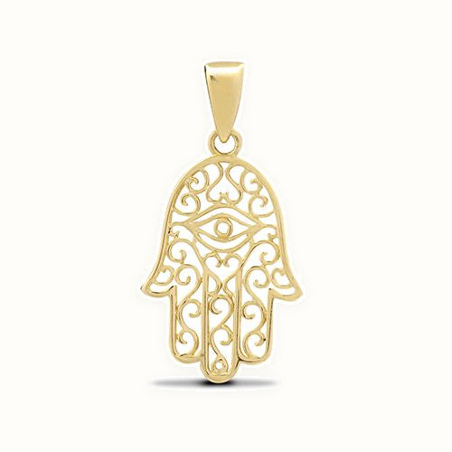 9ct Yellow Gold Hamsa 5 Hand Charm Pendant