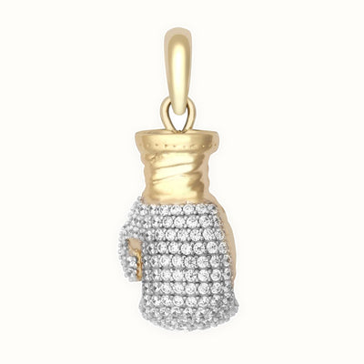 9ct Yellow Gold CZ Set Boxing Glove Pendant