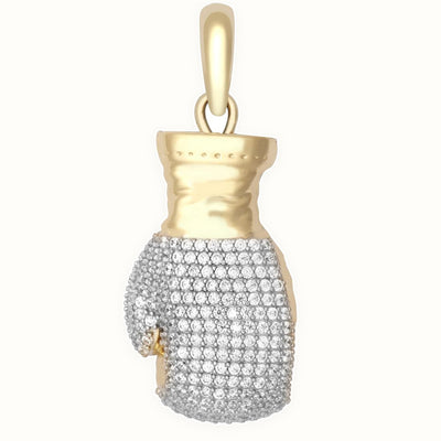 9ct Yellow Gold CZ Set Boxing Glove Pendant