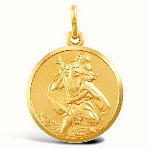 9ct Yellow Gold St Christopher Pendant