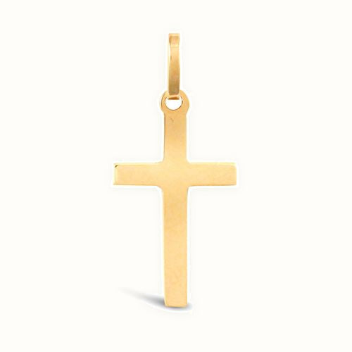9ct Yellow Gold Plain Solid Cross