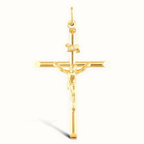 9ct Yellow Gold Plain Crucifix